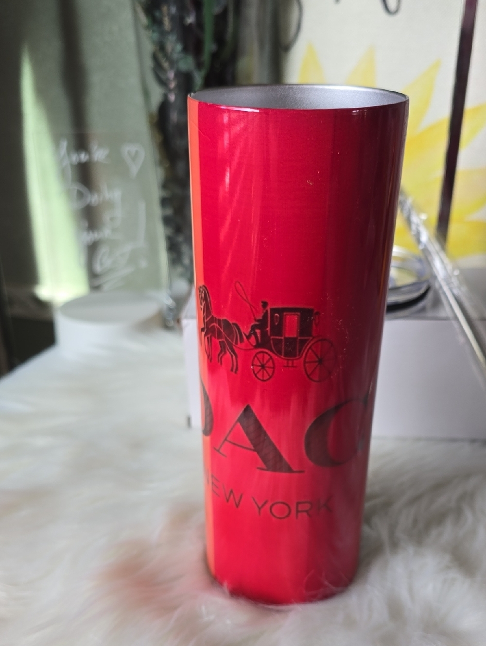 NWT Travel Tumbler With Lid And Straw, And Scrubber, Off BRAND